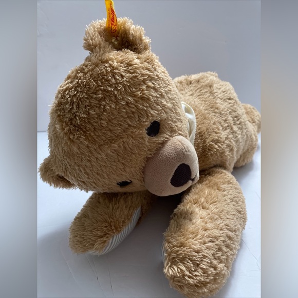 Steiff Sleep Well Bear Gray Tan Stripe GUC - Picture 2 of 9